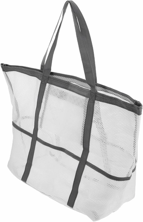 Housoutil 2pcs Portable Beach Toiletry for Toy with Organizers Use Multifunctional Mesh Bag Handle Basket, Whitex5pcs, 59x36cmx5pcs