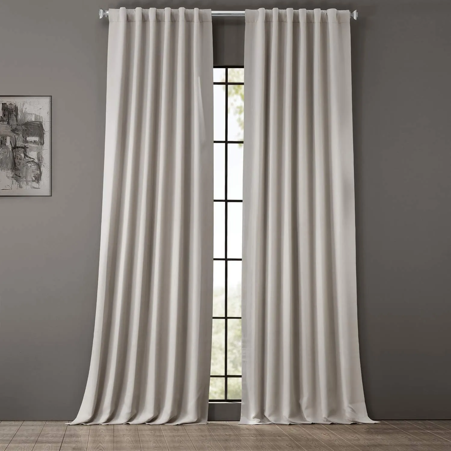 HPD Half Price Drapes Solid Room Darkening Curtains 50 X 96 (1 Panel), BOCH-171113-96, Alabaster Beige