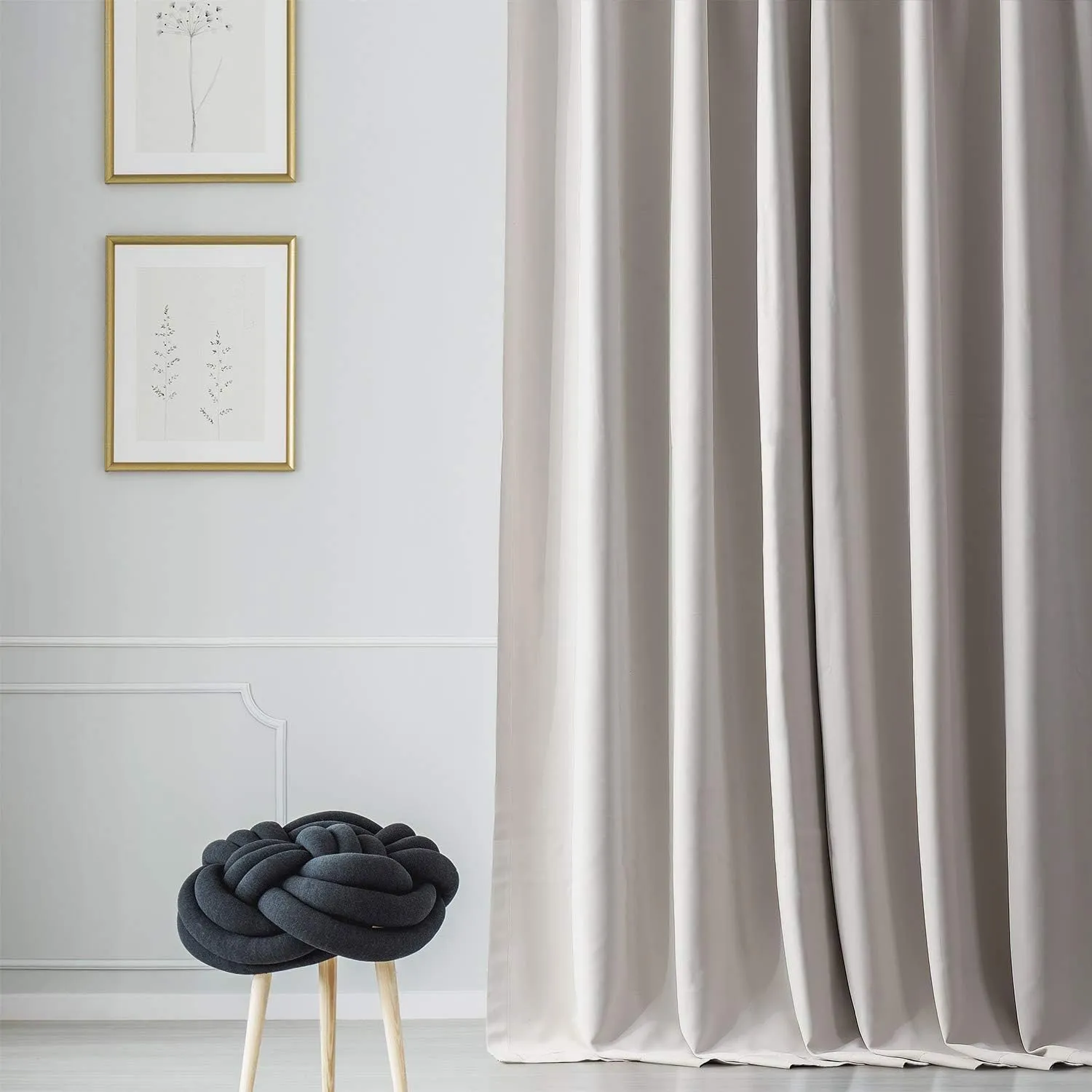 HPD Half Price Drapes Solid Room Darkening Curtains 50 X 96 (1 Panel), BOCH-171113-96, Alabaster Beige