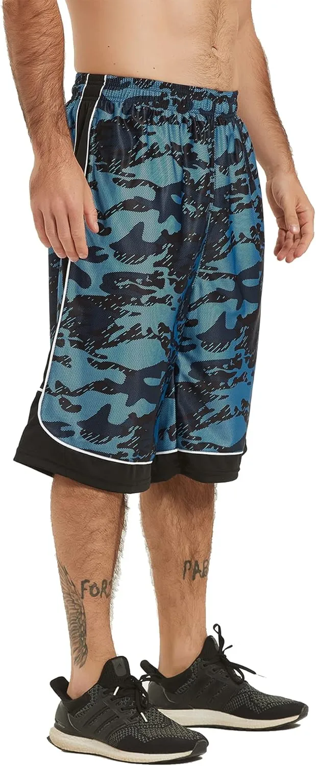 HQUEC Men's 12" Athletic Shorts Long Basketball Workout Shorts Below Knee Loose-Fit with Pockets