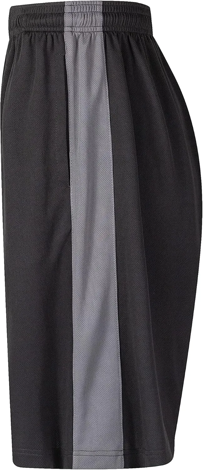 HQUEC Men's 12" Athletic Shorts Long Basketball Workout Shorts Below Knee Loose-Fit with Pockets