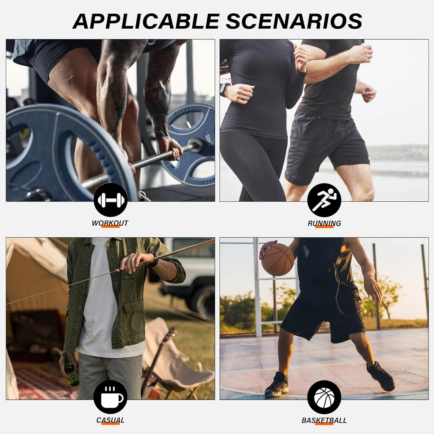 HQUEC Men's 12" Athletic Shorts Long Basketball Workout Shorts Below Knee Loose-Fit with Pockets