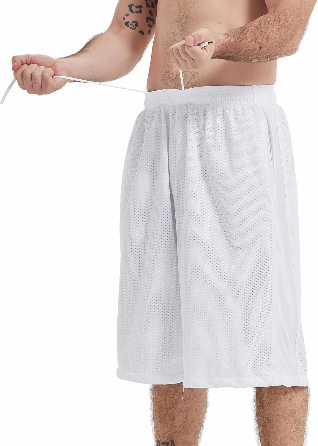 HQUEC Men's 12" Athletic Shorts Long Basketball Workout Shorts Below Knee Loose-Fit with Pockets