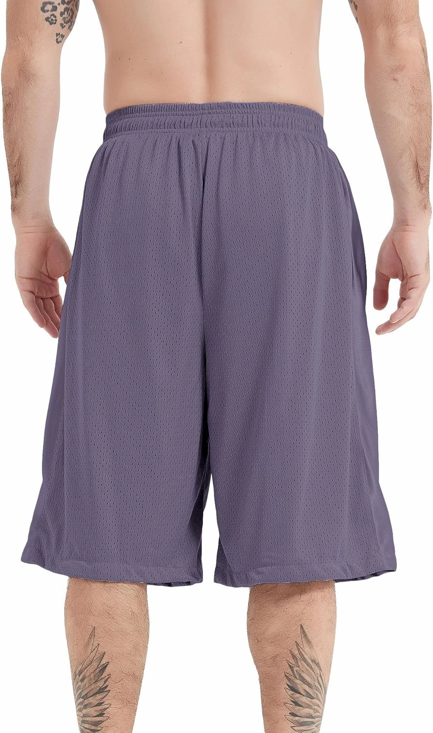 HQUEC Men's 12" Athletic Shorts Long Basketball Workout Shorts Below Knee Loose-Fit with Pockets