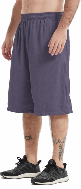 HQUEC Men's 12" Athletic Shorts Long Basketball Workout Shorts Below Knee Loose-Fit with Pockets