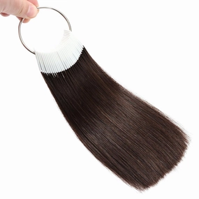 Human Hair Swatches Testing Color Dark Brown Tone Level 2 Natural Samples for Salon Color Rings 30 Pieces 8 Inch