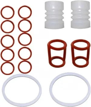 Ice Cream Machine Parts, 2pc I-ring, 2pc Large Ring, 2pc Corrugated Sleeve, 10pc Small Ring, Compatible For BQL Soft Ice Cream Machine Discharge Valve Gasket, Total 16pcs Sealing Ring Spare Parts Gask