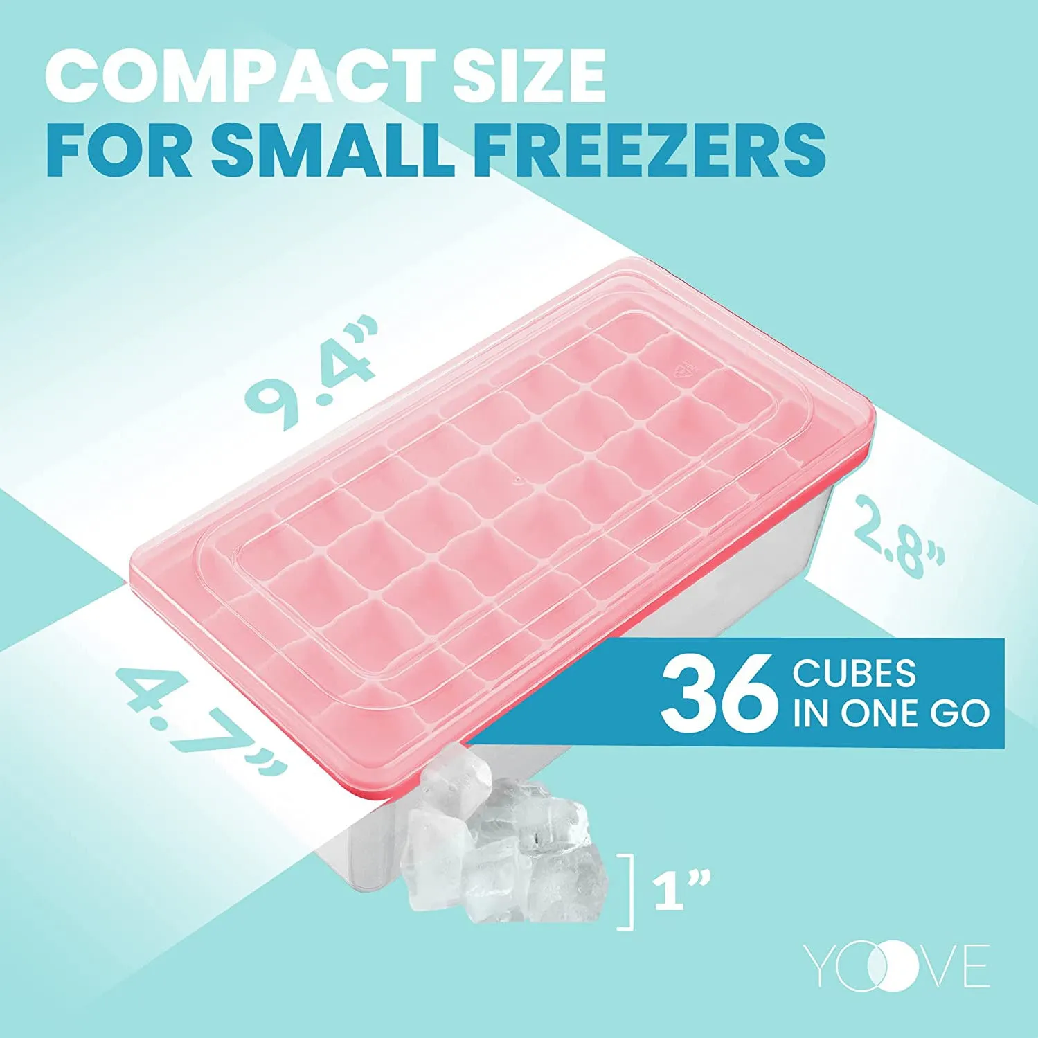 Ice Cube Tray with Lid and Bin
