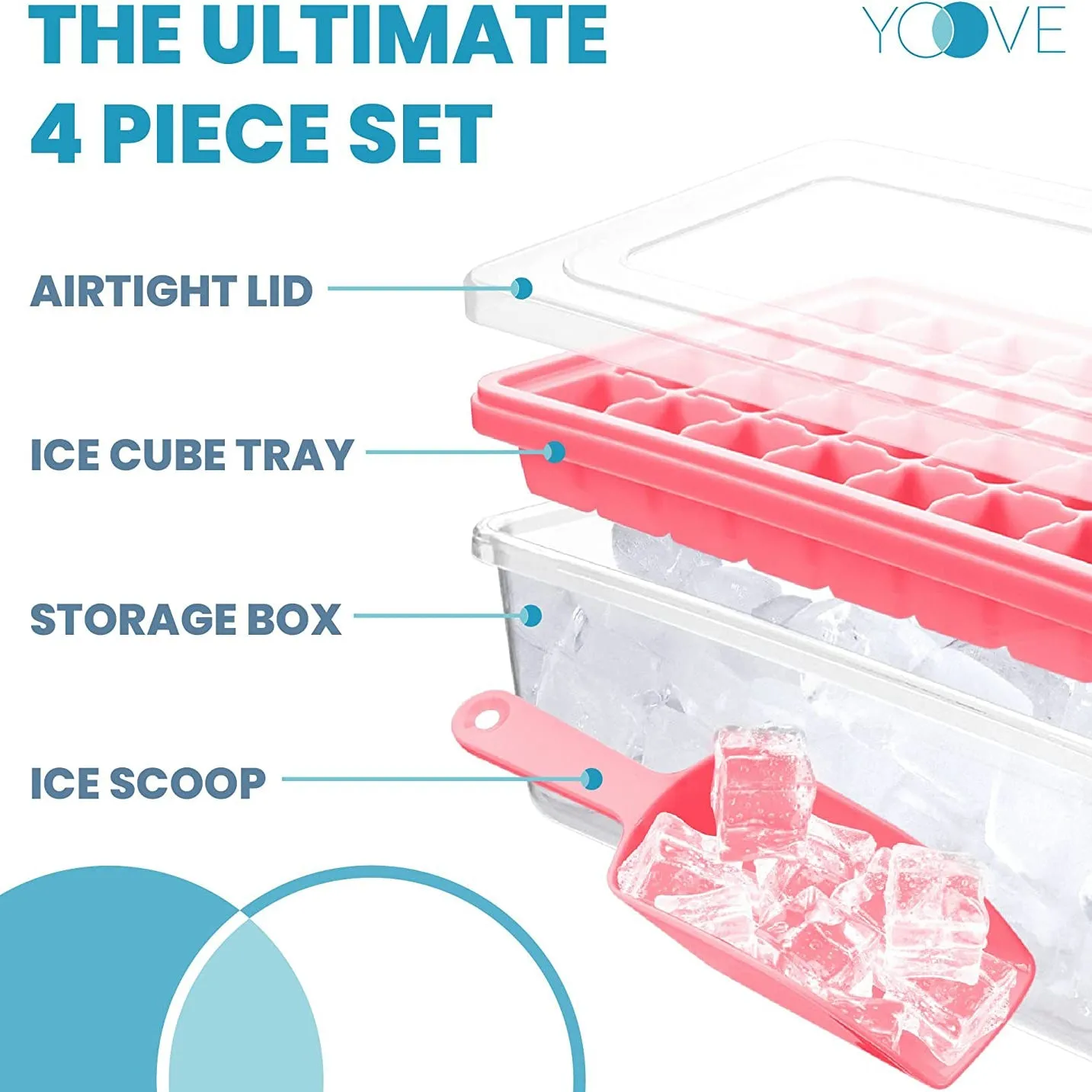 Ice Cube Tray with Lid and Bin