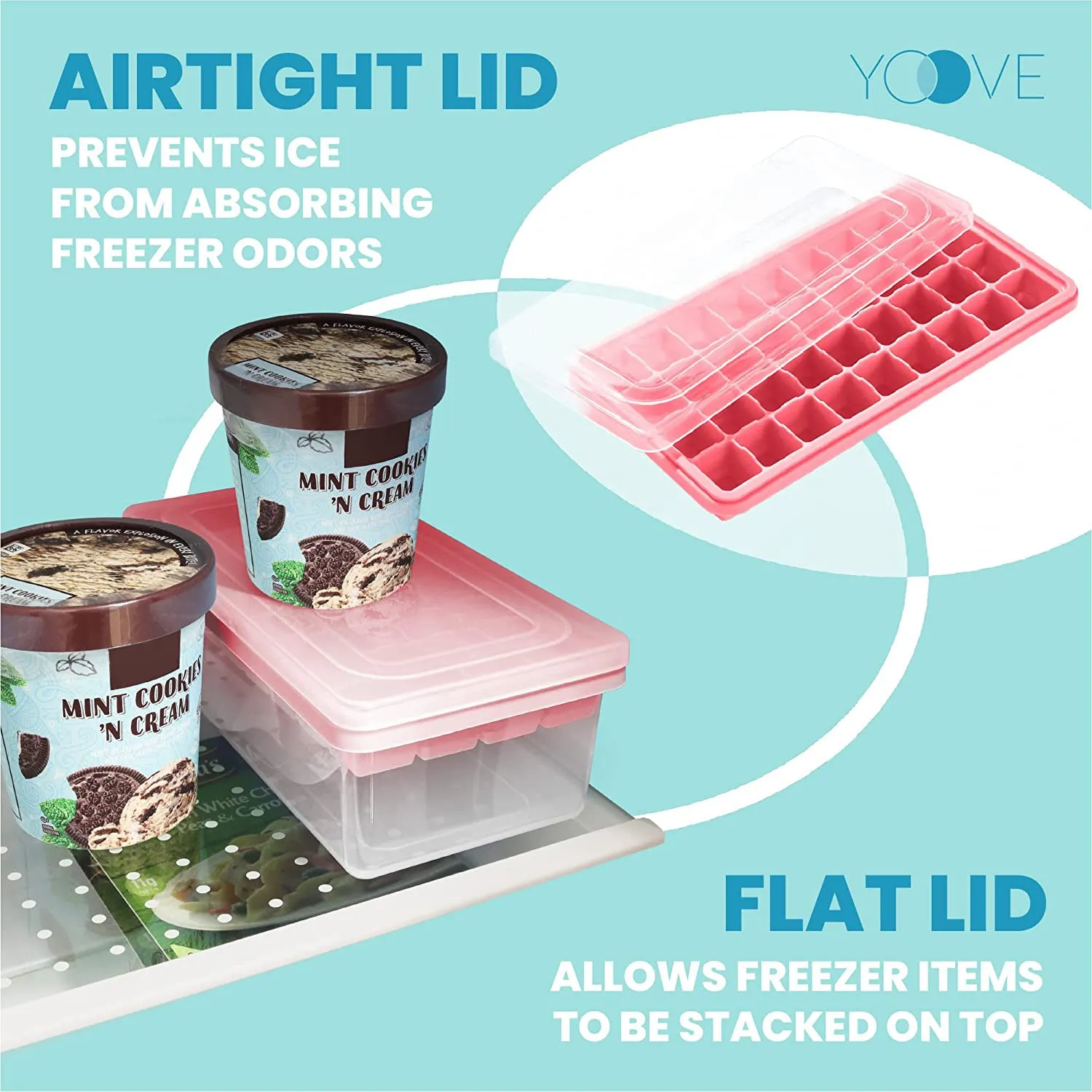 Ice Cube Tray with Lid and Bin