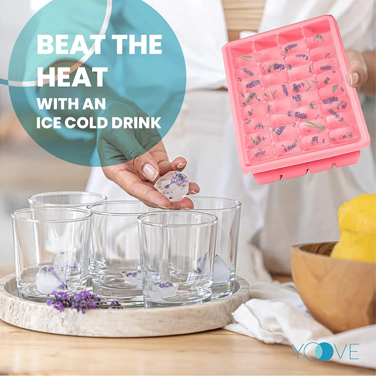 Ice Cube Tray with Lid and Bin