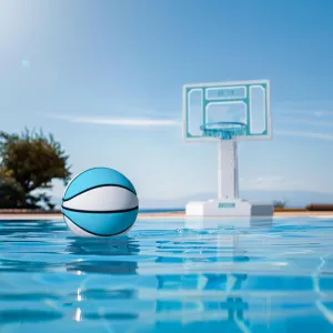 IGL 44-Inch Pool Basketball Hoop with All-Weather Net: Durable, Adjustable Goal System with pin-Lock Base