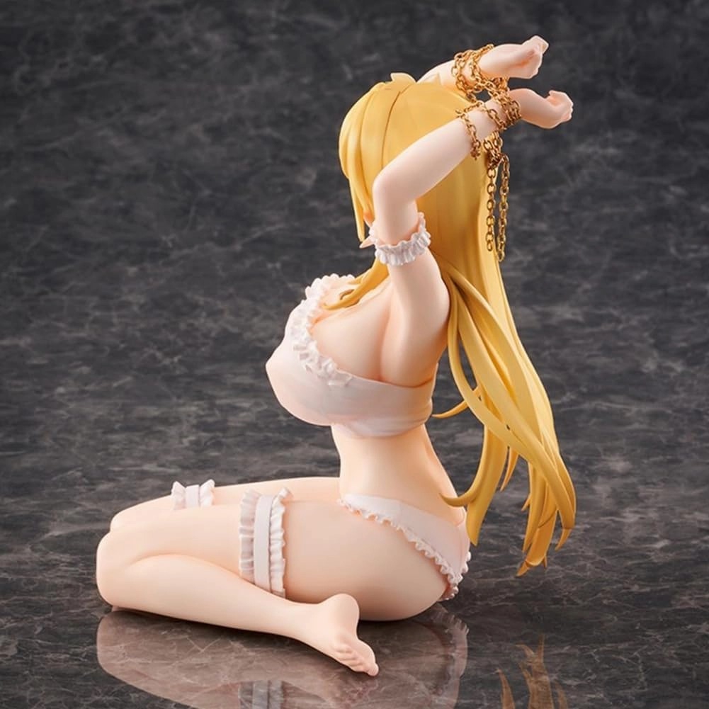 Imprisoned Elf Figure Statue, 16cm Anime Figure Sitting Pose Girl Model Statue, Accessories Removable, Handmade Desktop Decoration Collectible for Fans