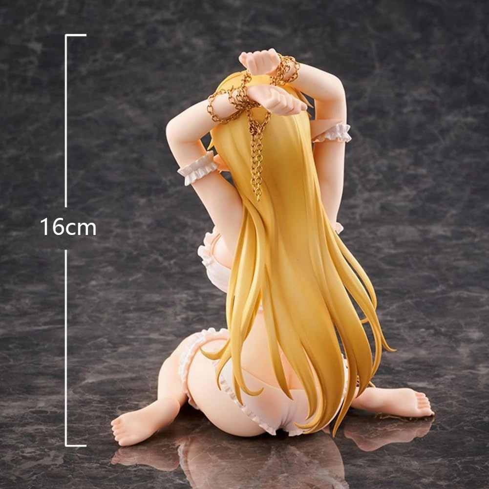 Imprisoned Elf Figure Statue, 16cm Anime Figure Sitting Pose Girl Model Statue, Accessories Removable, Handmade Desktop Decoration Collectible for Fans