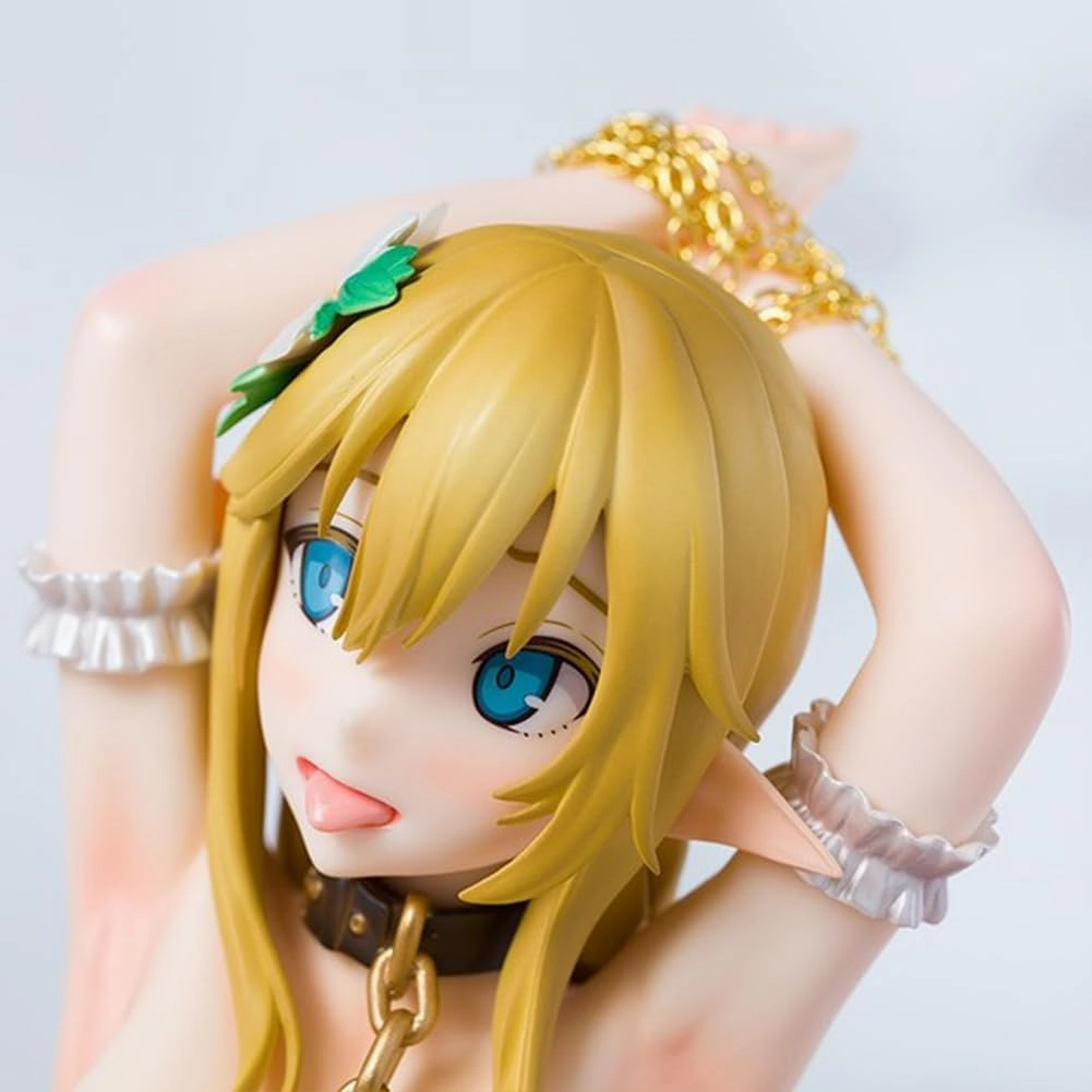 Imprisoned Elf Figure Statue, 16cm Anime Figure Sitting Pose Girl Model Statue, Accessories Removable, Handmade Desktop Decoration Collectible for Fans