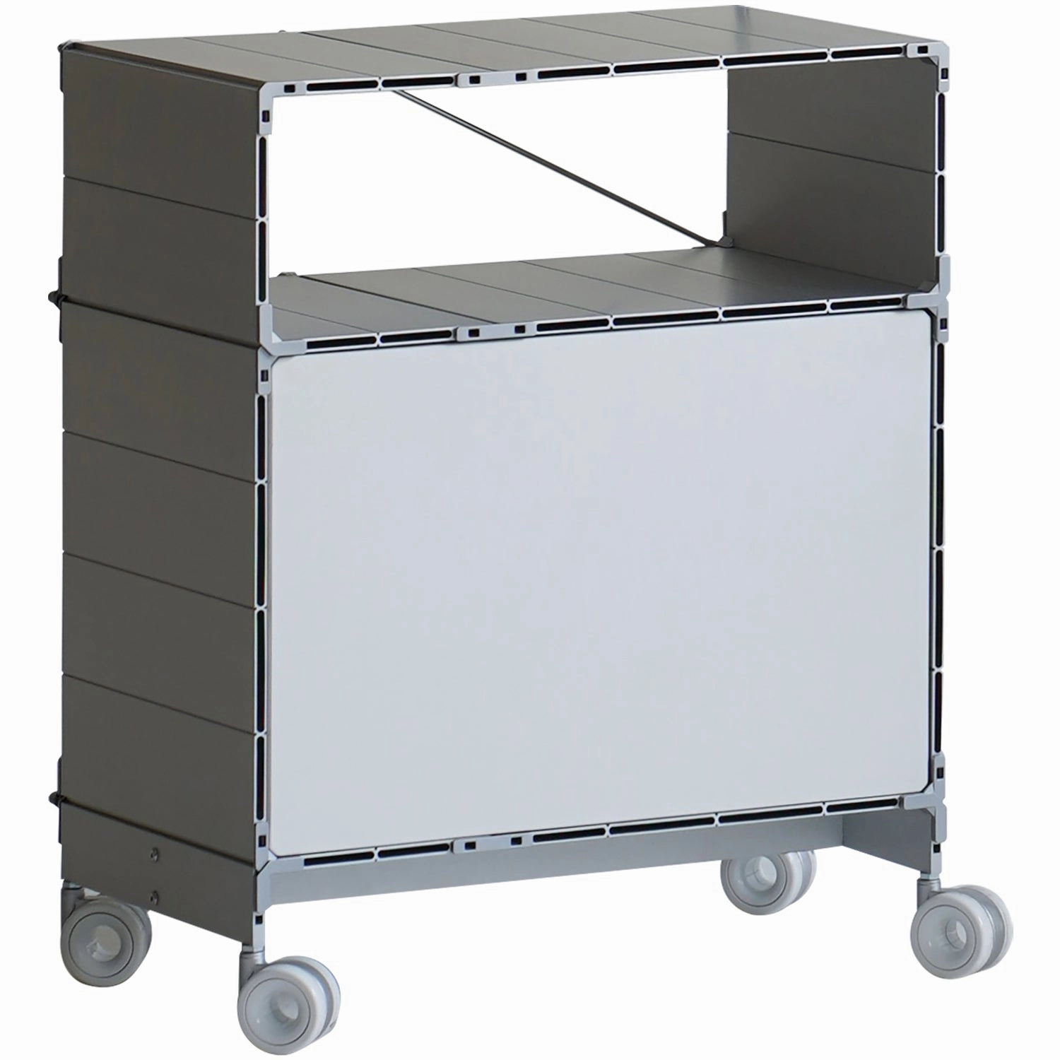 Industrial Aluminium Wheeled Trolley Side Table CUBE