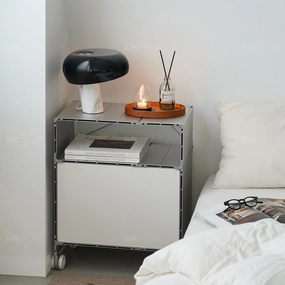 Industrial Aluminium Wheeled Trolley Side Table CUBE