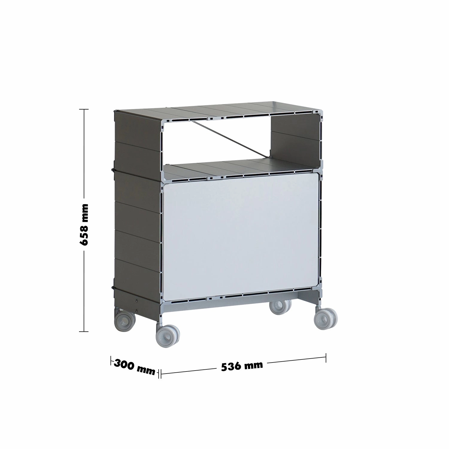 Industrial Aluminium Wheeled Trolley Side Table CUBE