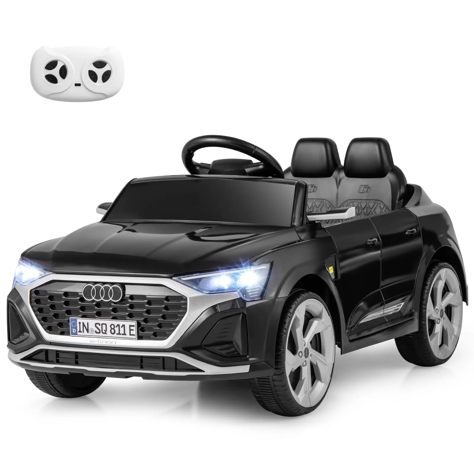 INFANS Licensed Audi SQ8 Ride on Car, Battery Powered Electric Vehicle for with Remote Control, Adjustable Music, LED Lights