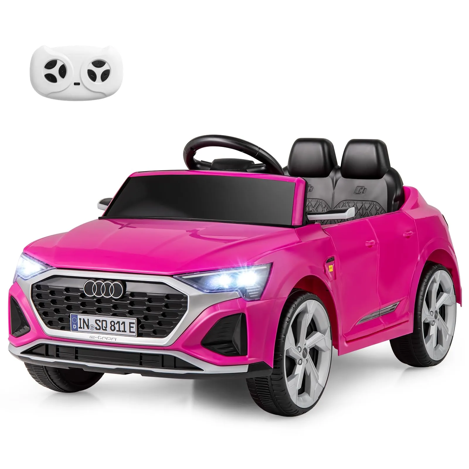 INFANS Licensed Audi SQ8 Ride on Car, Battery Powered Electric Vehicle for with Remote Control, Adjustable Music, LED Lights
