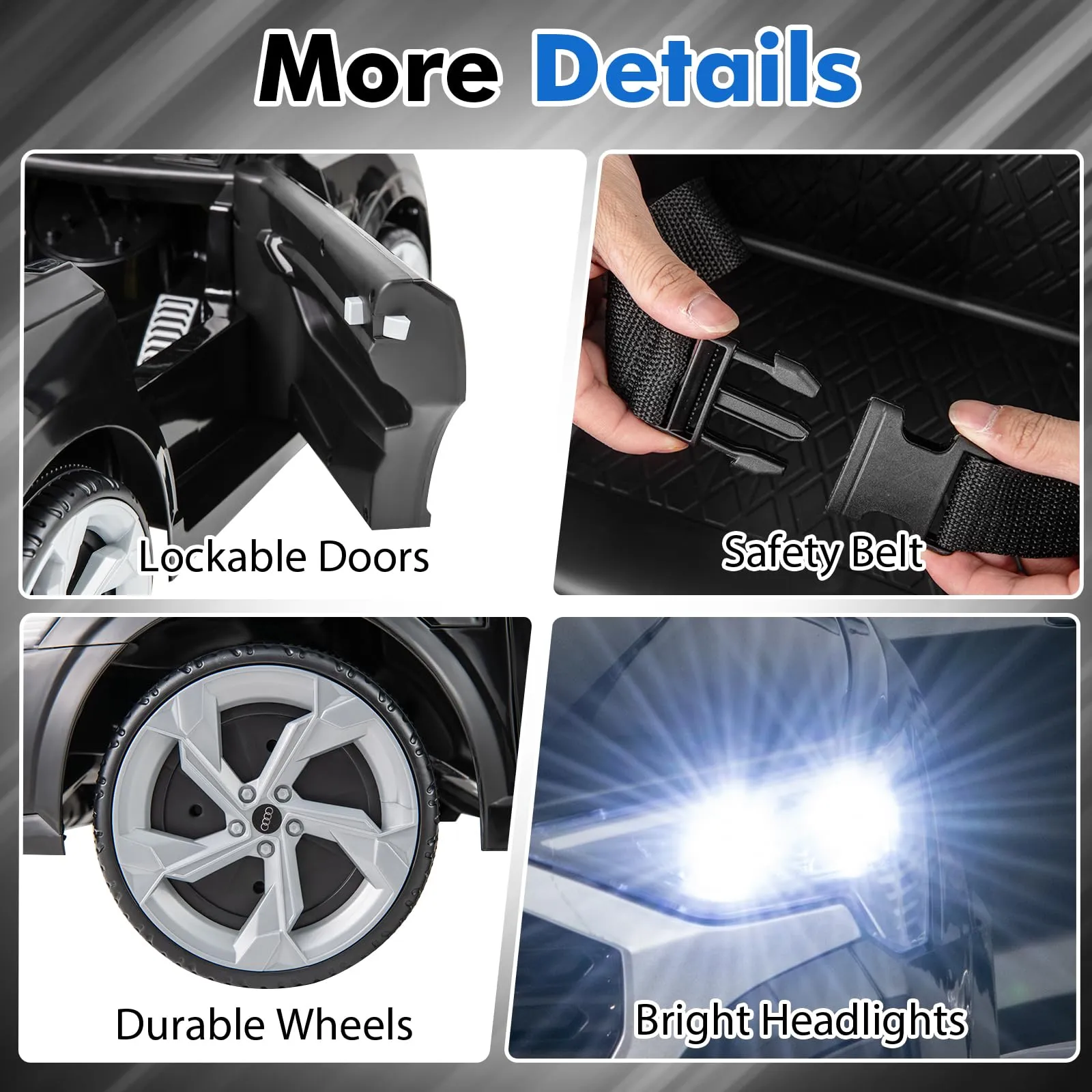 INFANS Licensed Audi SQ8 Ride on Car, Battery Powered Electric Vehicle for with Remote Control, Adjustable Music, LED Lights