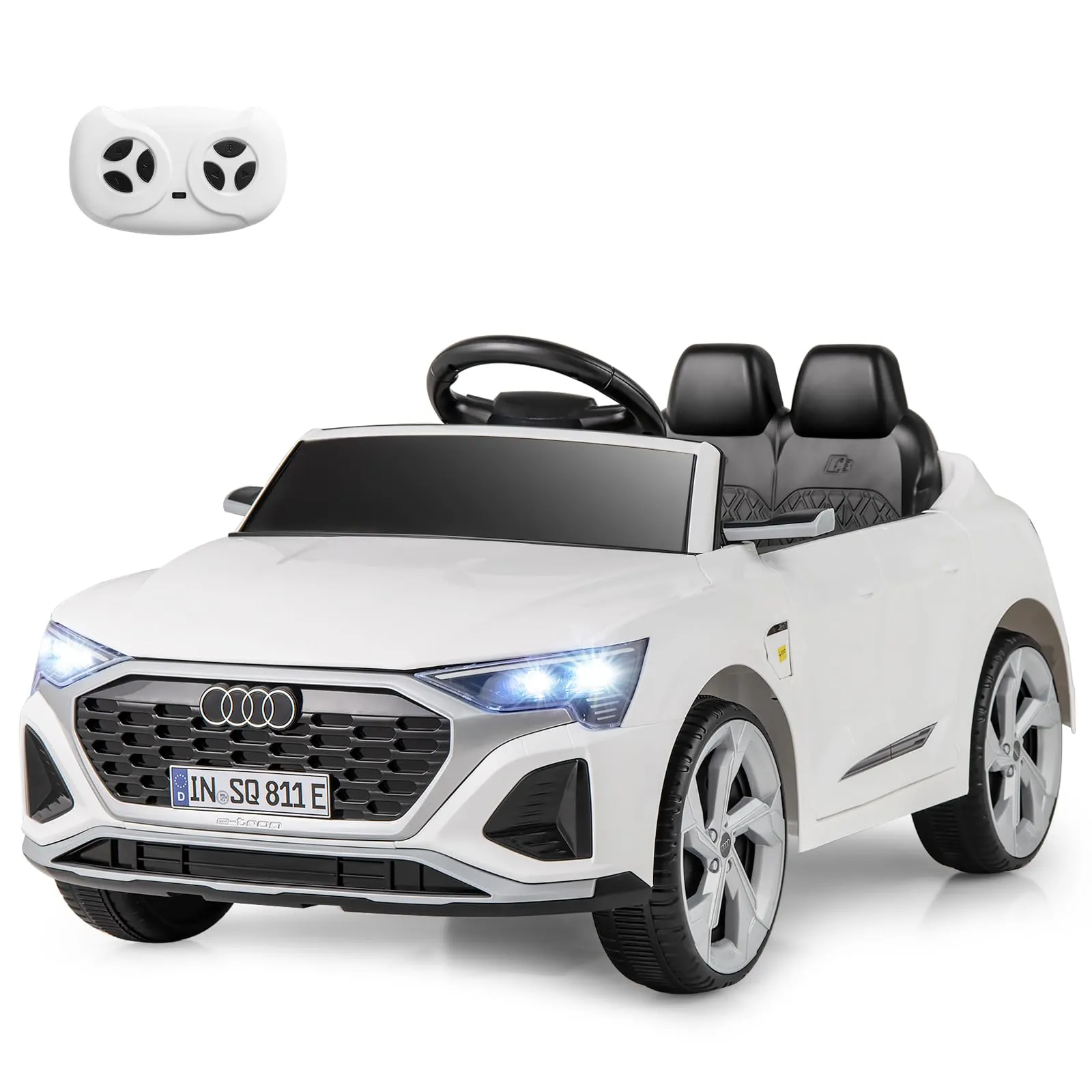 INFANS Licensed Audi SQ8 Ride on Car, Battery Powered Electric Vehicle for with Remote Control, Adjustable Music, LED Lights