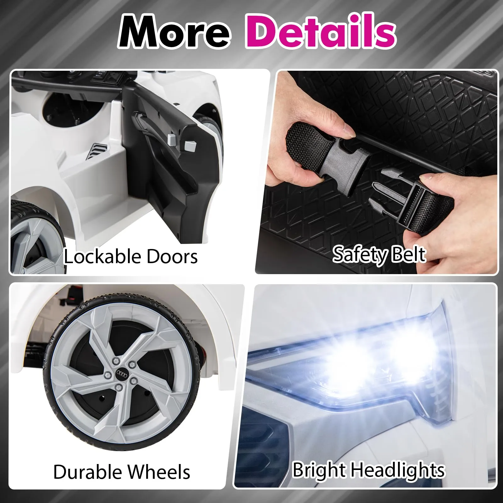 INFANS Licensed Audi SQ8 Ride on Car, Battery Powered Electric Vehicle for with Remote Control, Adjustable Music, LED Lights