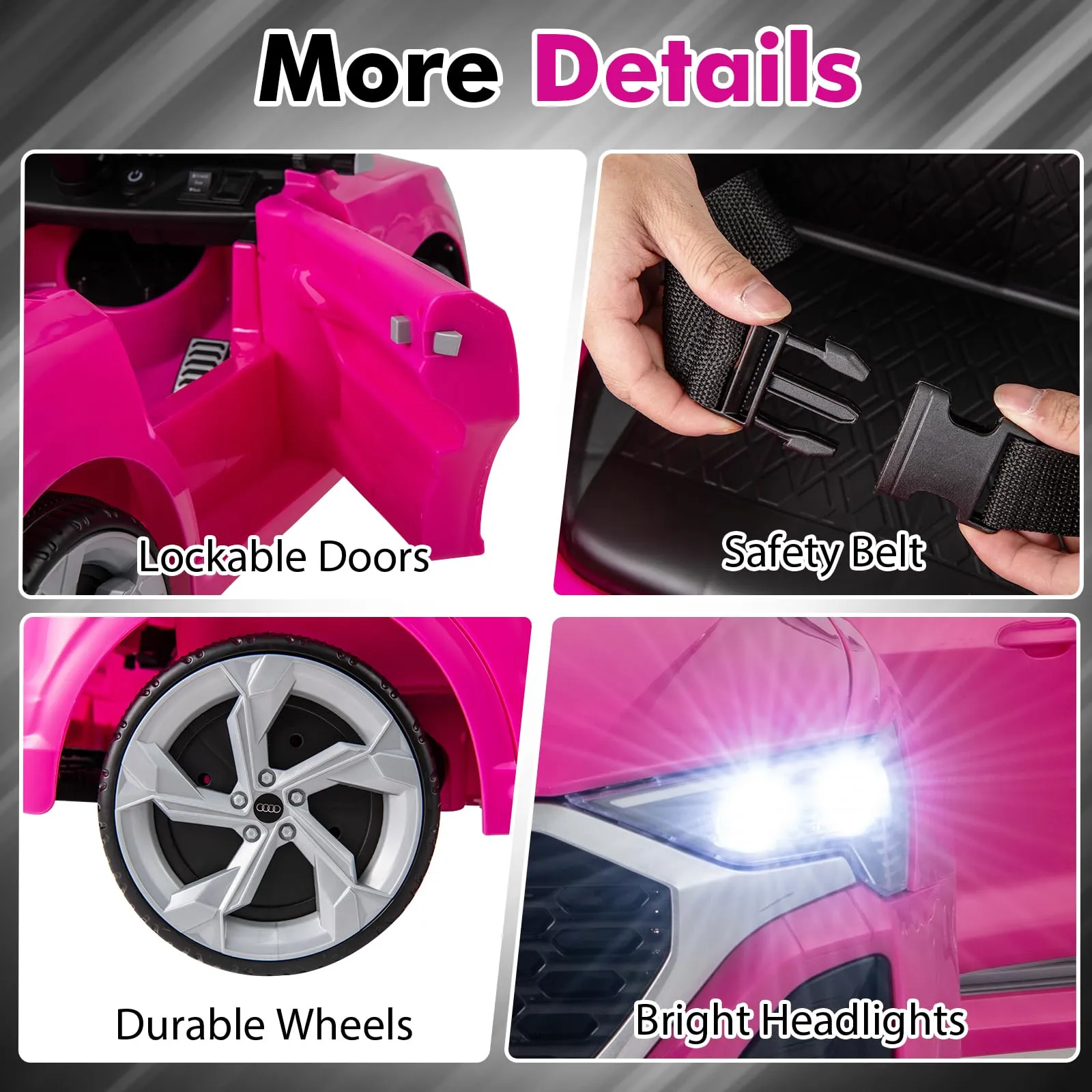 INFANS Licensed Audi SQ8 Ride on Car, Battery Powered Electric Vehicle for with Remote Control, Adjustable Music, LED Lights