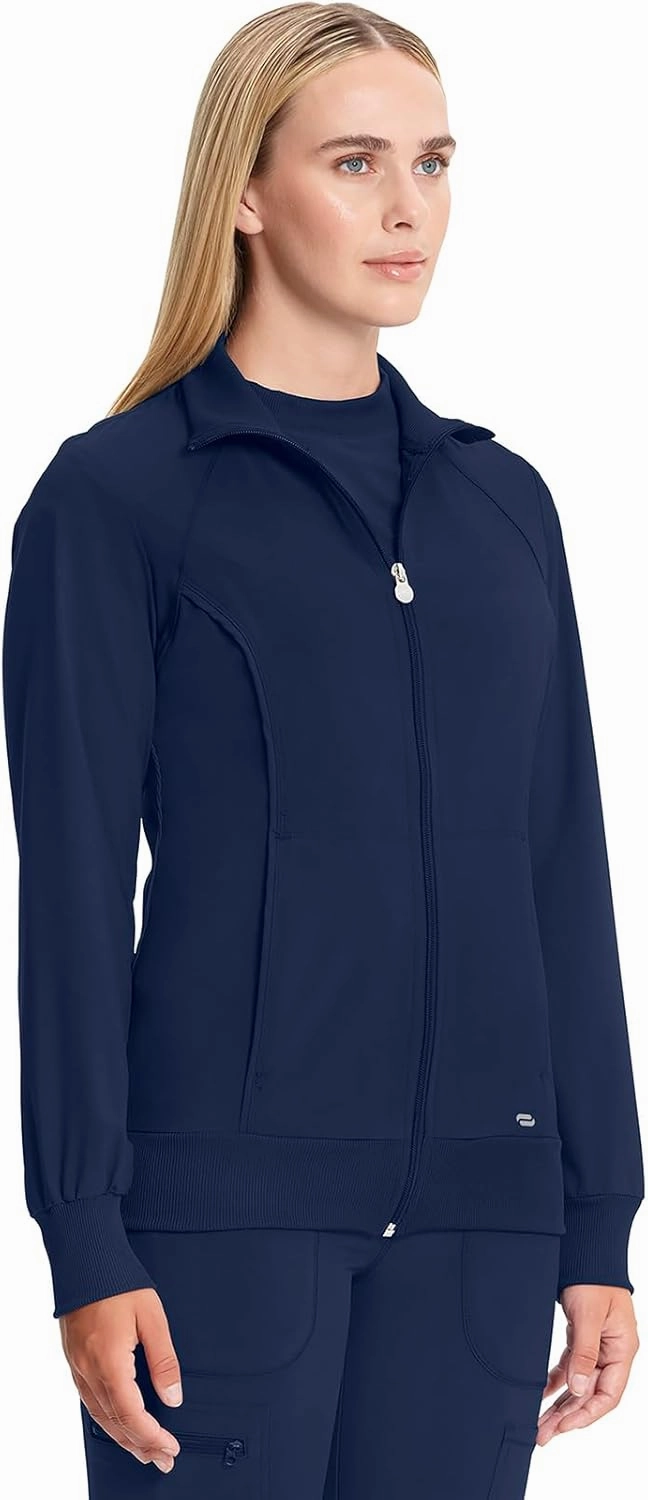 Infinity Cherokee Zip Front Scrub Nurse Jackets for Women, 4-Way Stretch Fabric 2391A