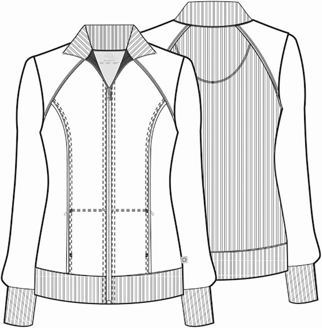 Infinity Cherokee Zip Front Scrub Nurse Jackets for Women, 4-Way Stretch Fabric 2391A