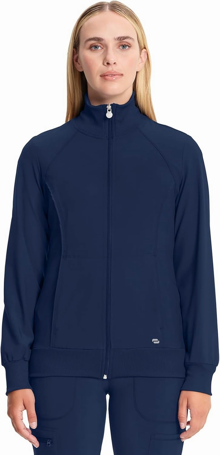 Infinity Cherokee Zip Front Scrub Nurse Jackets for Women, 4-Way Stretch Fabric 2391A