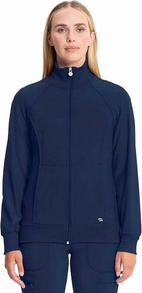 Infinity Cherokee Zip Front Scrub Nurse Jackets for Women, 4-Way Stretch Fabric 2391A