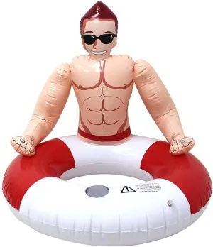 Inflatable Swim Ring Funny Pool Float with Cup Holder Swimming Rings Party Pool Toys Unique Gift for Men Women