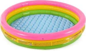 Intex Sunset Glow Inflatable Pool: 58in x 13in - 3 Ring Soft Floor - 73 gal Capacity - Repair Patch Included