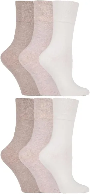 IOMI - 6 Pack Women Thin Non Binding Extra Wide Loose Top Cotton Diabetic Socks