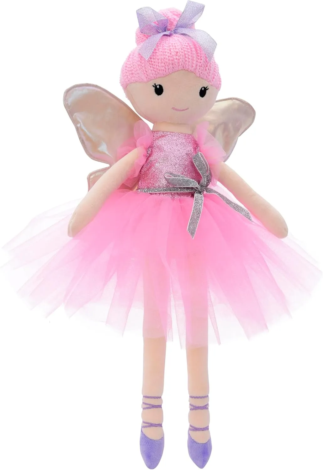 iscream Furry Plush 18.5" Nutcracker Sugar Plum Fairy Embroidered Accent Holiday Pillow