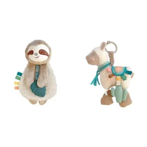 Itzy Ritzy - Itzy Lovey Including Teether, Textured Ribbons & Dangle Arms; Features Crinkle Sound & Link & Love Toy for Stroller, Car Seat or Activity Gym, Features Textured Ribbons