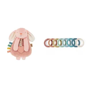Itzy Ritzy Lovey Including Teether & Linking Ring Set; Set of 8 Braided