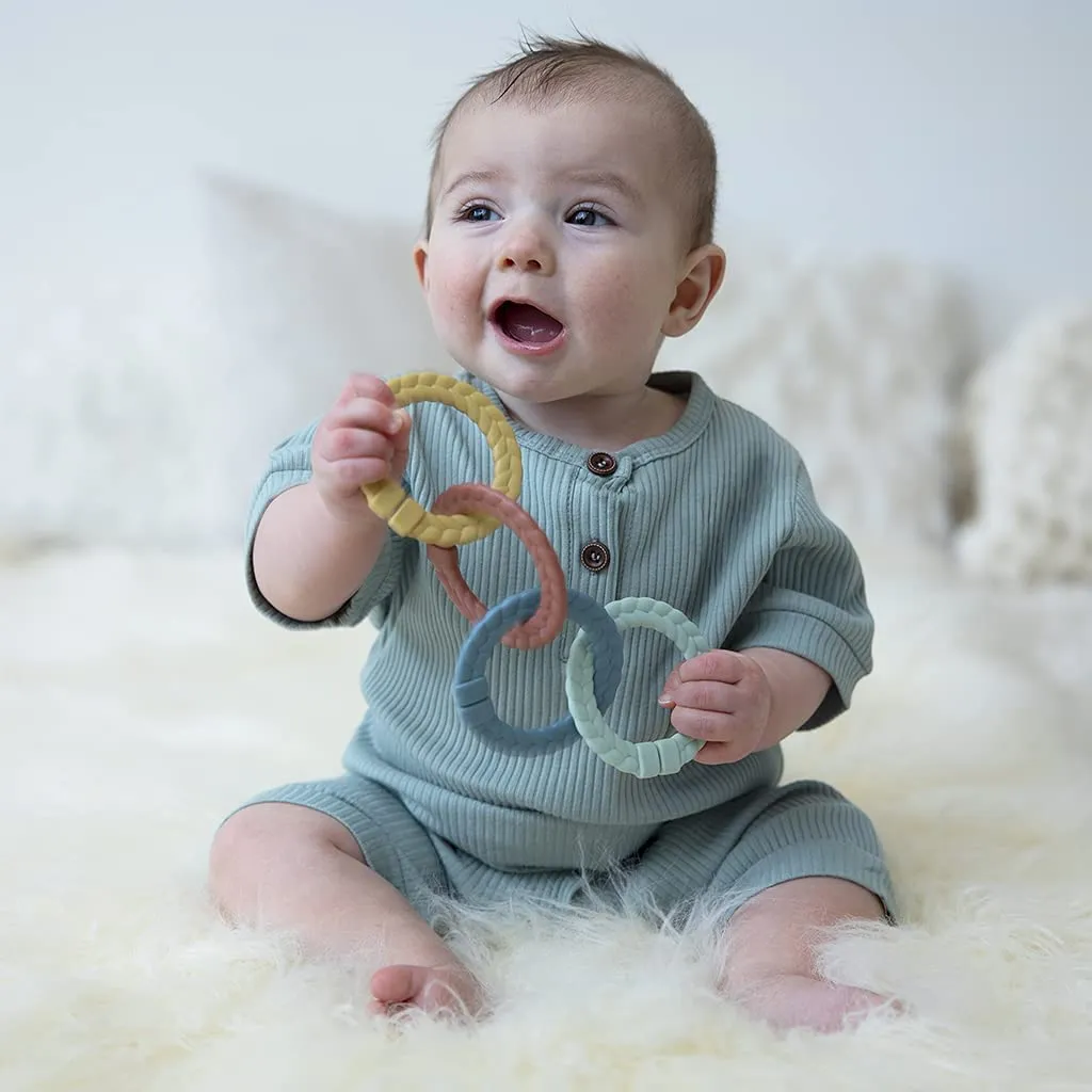 Itzy Ritzy Lovey Including Teether & Linking Ring Set; Set of 8 Braided