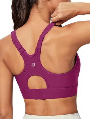 IUGA High Impact Sports Bras for Women High Support Racerback Sports Bra with Sewn-in Pads Adjustable Straps