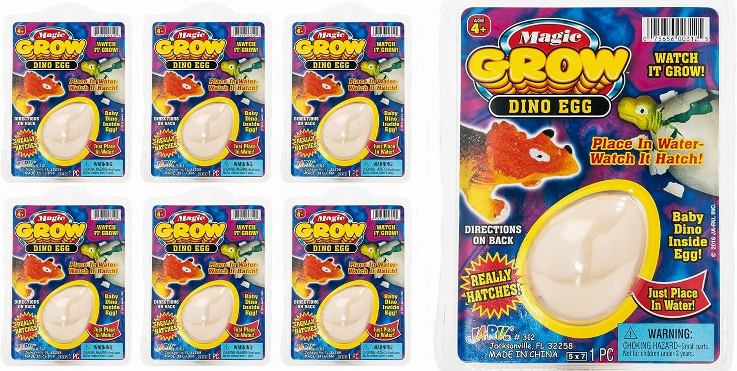 JA-RU Dino Egg Water Growing Toys (6 Dinosaur Eggs) Hatching & Growing Dinosaur in Water. Fidget Toys Bulk for Kids. Easter Basket Stuffers, Party Favors. 312-6A