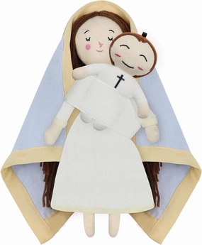 Jesus Plush Doll Virgin Mary Doll Religious Toys Guardian Angel Stuffed Baptism Plush Toy Gifts for Kids for Christening Religious Christmas (Virgin Mary with Baby Jesus)