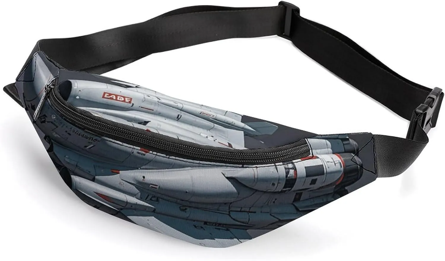 Jet Fighter Belt Bag with Adjustable Strap, Lightweight Travel Crossbody Bags, Hands-Free Mini Fanny Packs in Running Gym