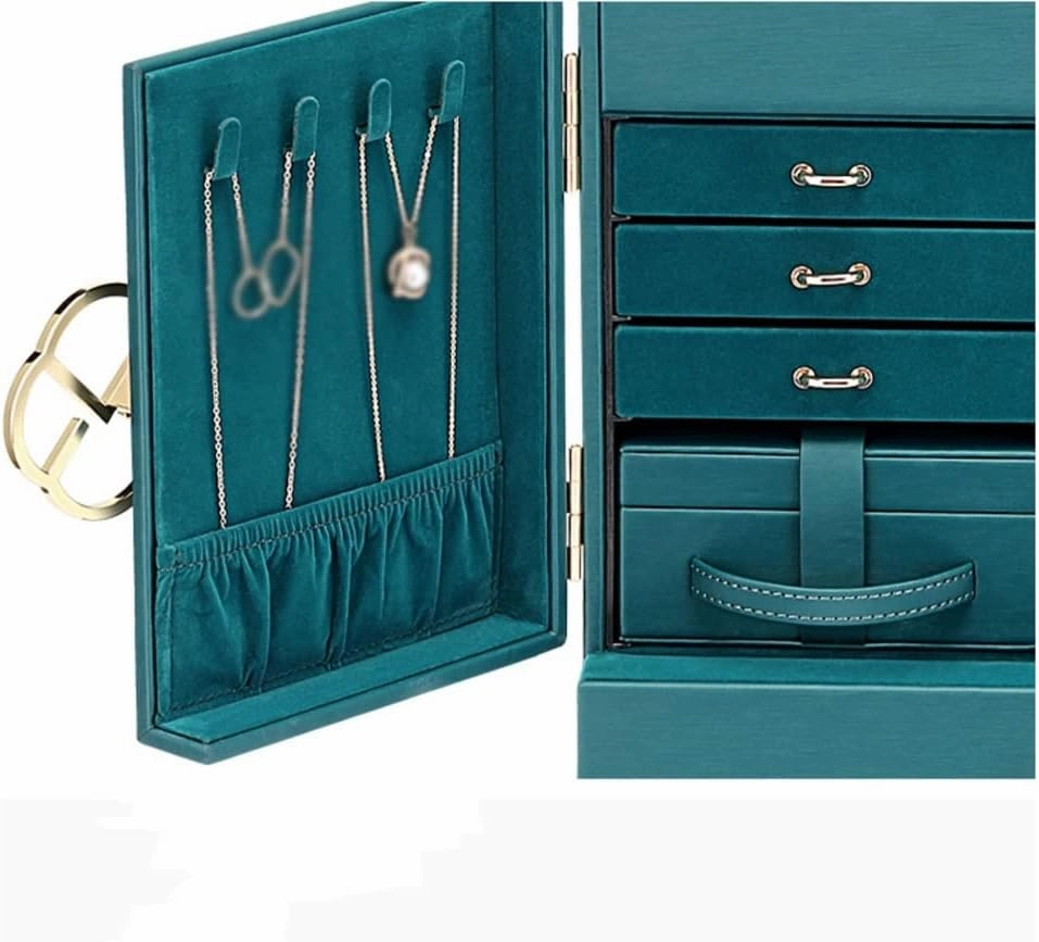 Jewellery Holder Jewelry Box Watch Necklace Ring Earrings Multi-Layer Jewelry Storage Box Jewelry Display Box (Color : E, Size : 28x20x34CM)