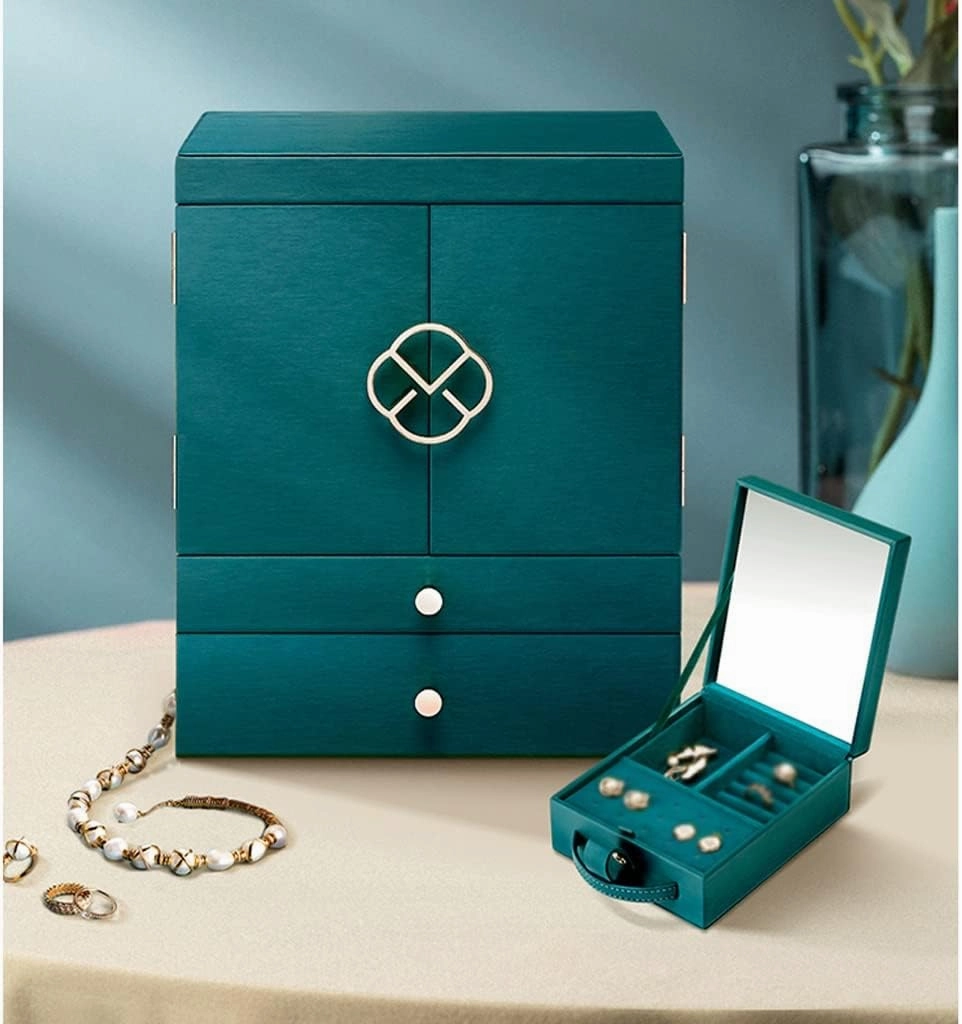 Jewellery Holder Jewelry Box Watch Necklace Ring Earrings Multi-Layer Jewelry Storage Box Jewelry Display Box (Color : E, Size : 28x20x34CM)