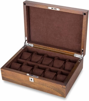 Jewelry Box Solid Wood Storage Box Pure Solid Wood Watch Collection Box Wooden Display Box with Lock (Color : A)