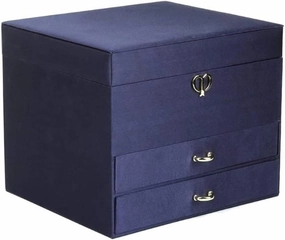 Jewelry Case Jewelry Box Jewelry Organizer 3-Layer Silk Surface Velvet Jewelry Organizer Box Jewelry Display Storage Case Small 2 Watch Pillow Box. Jewelry Storage ( Color : Onecolor , Size : 23x20x19