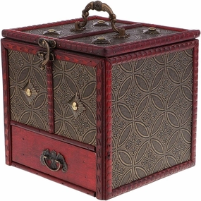 Jewelry Display Box Watch Case Jewelry Box Retro Jewelry Box Girls Jewelry Display Storage Box with Mirror Multifunctional Jewelry Box Jewelry Watch Storage Box Jewelry Display Box