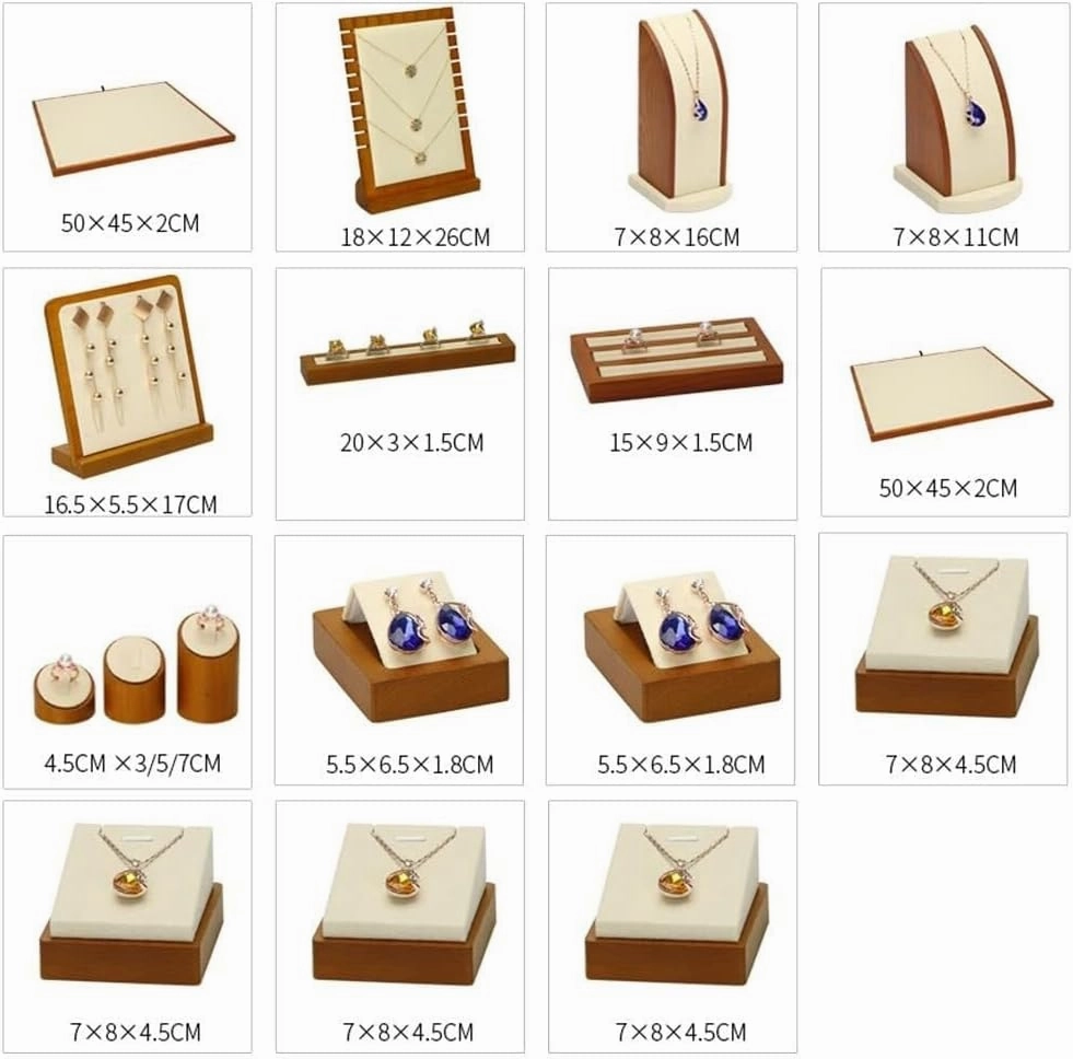 Jewelry Display Trays Set of 14, Velvet Jewelry Organizer for Earrings, Rings, Bracelets, Necklaces, Watch, for Retail Stores, Trade Shows, Women & Girls Gift