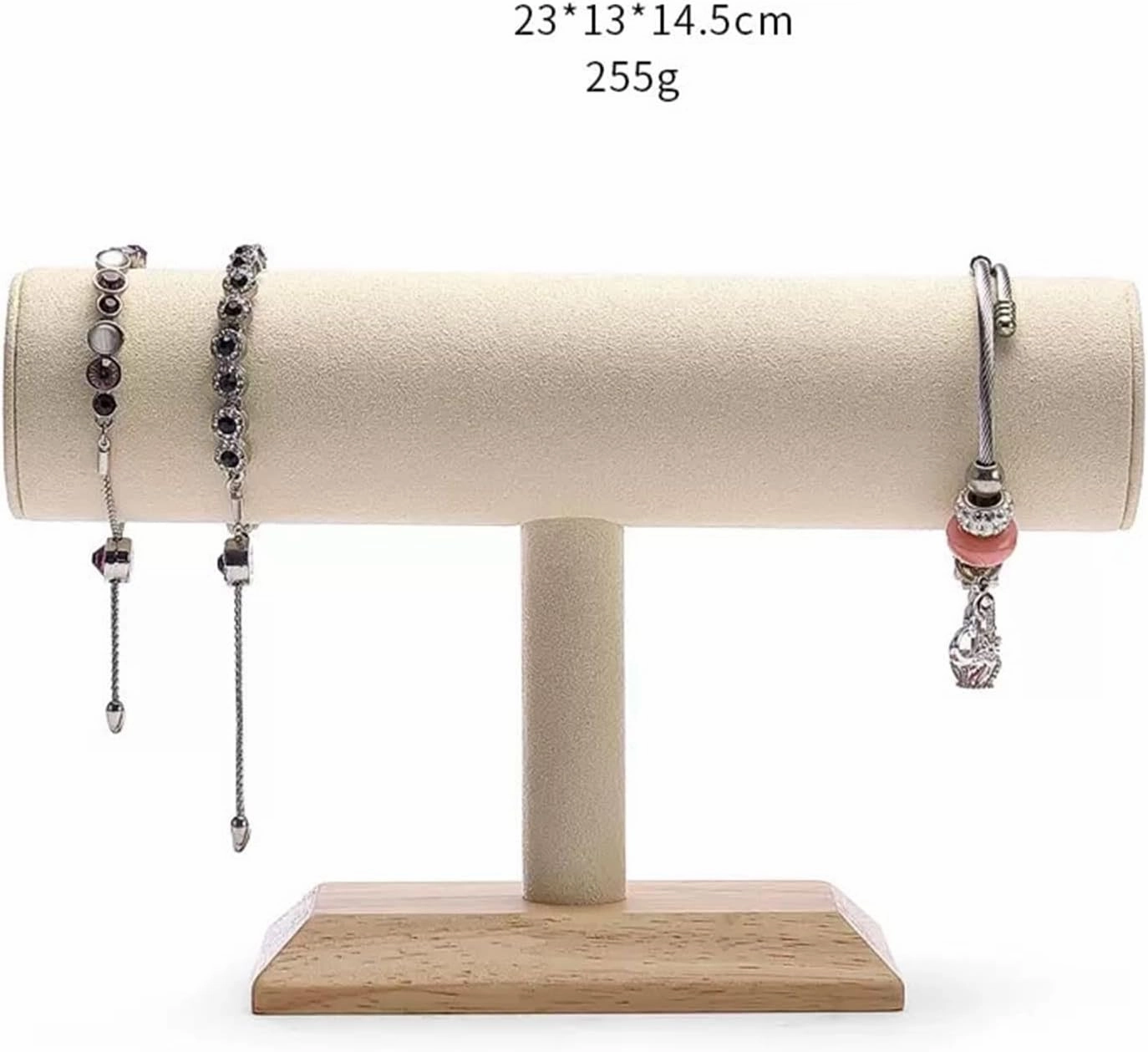 Jewelry Stand T Shape Velvet Jewelry Display Stand Detachable Bracelet Watch Holder Necklace Holder Dresser Storage Jewelry Tower Jewelry Storage Rack(B)